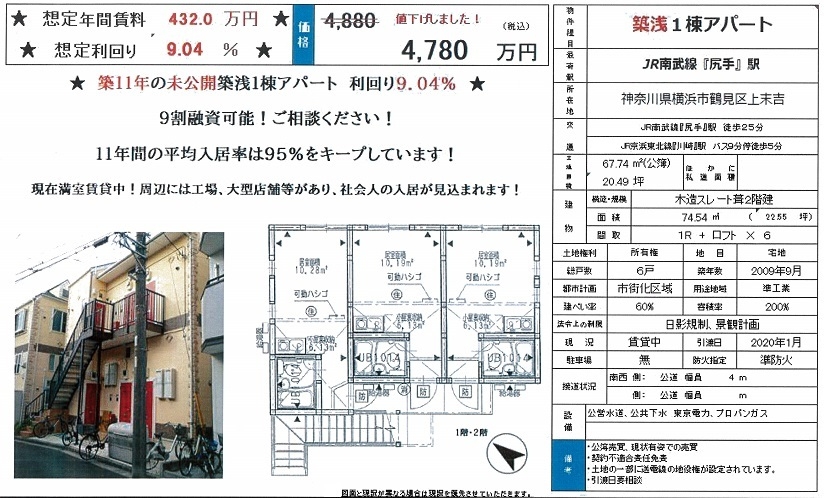 一棟売りアパート図面