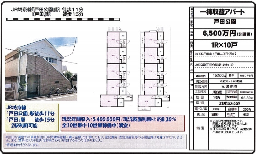 一棟売りアパート図面