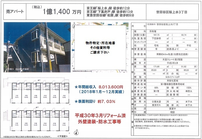 一棟売りアパート図面