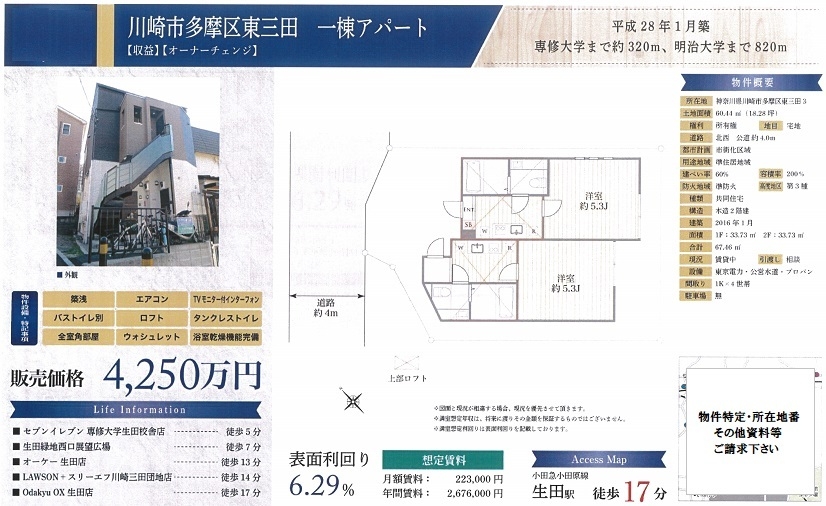 一棟売りアパート図面