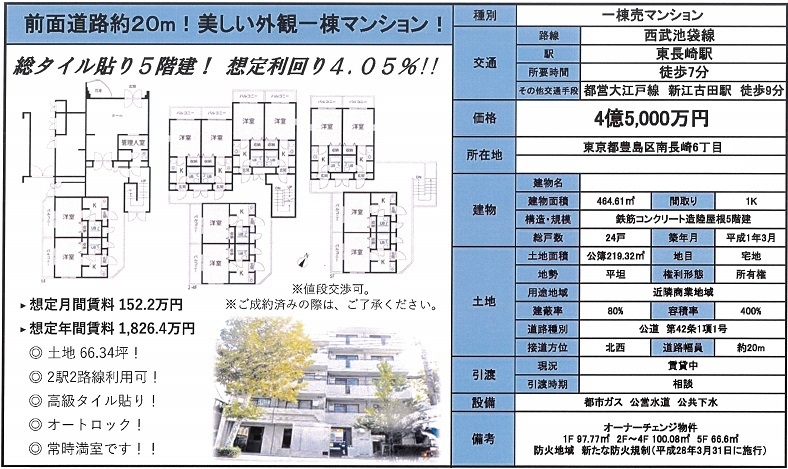 一棟売りマンション図面
