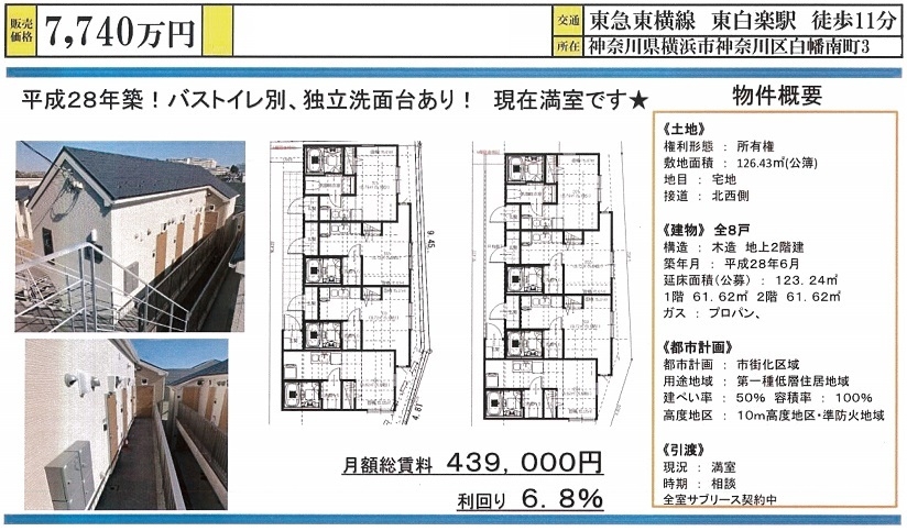 一棟売りアパート図面