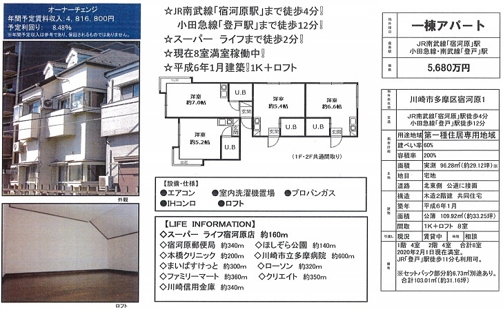 一棟売りアパート図面