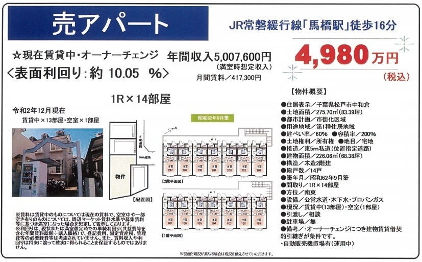 一棟売りアパート図面