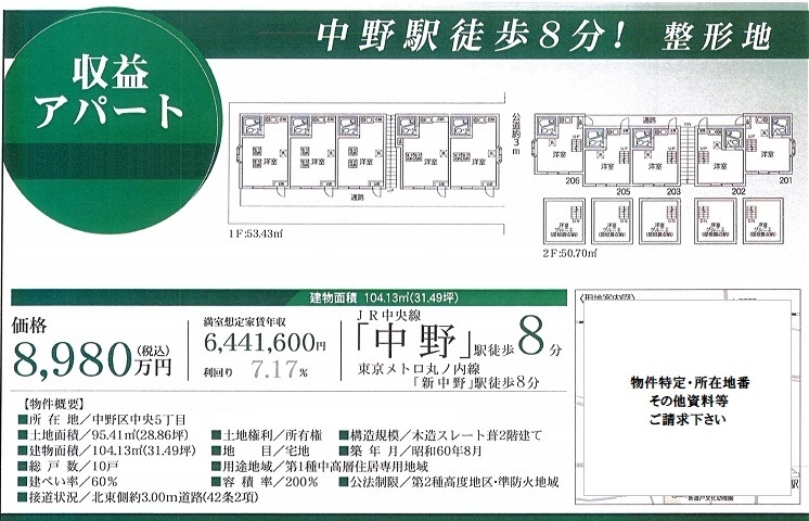 一棟売りアパート図面