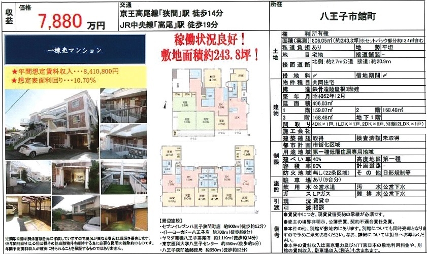 一棟売りマンション図面