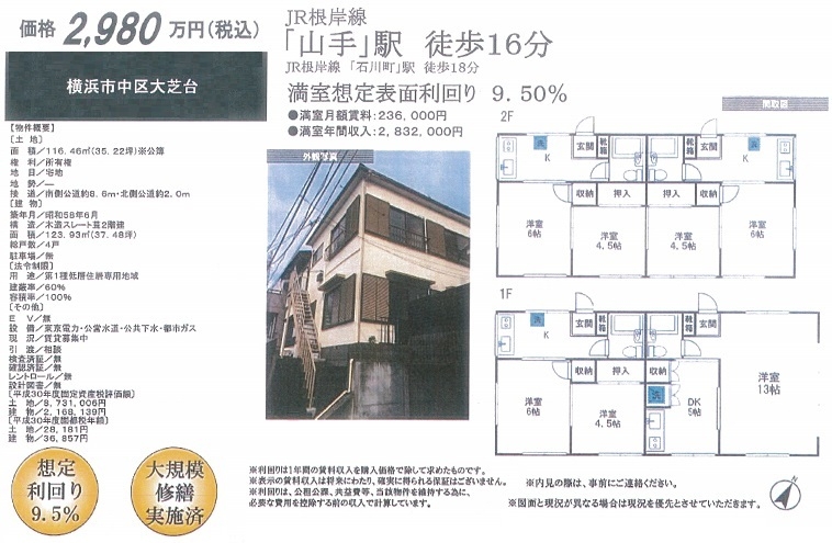 一棟売りアパート図面
