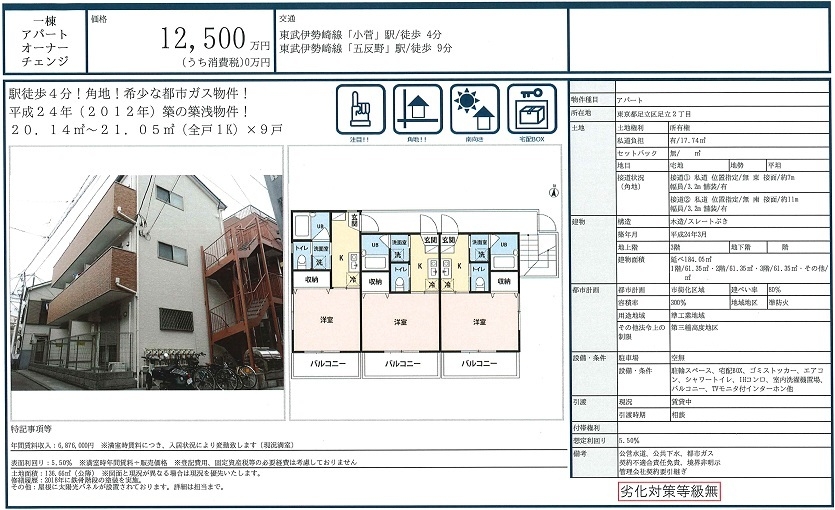 一棟売りアパート図面