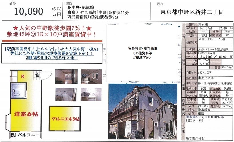 一棟売りアパート図面