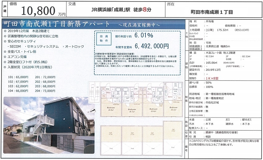 一棟売りアパート図面