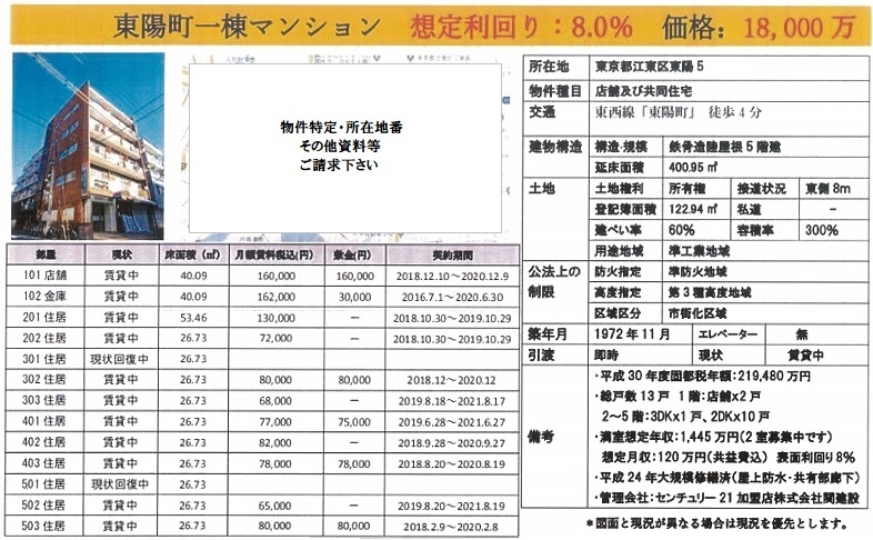 一棟売りマンション図面