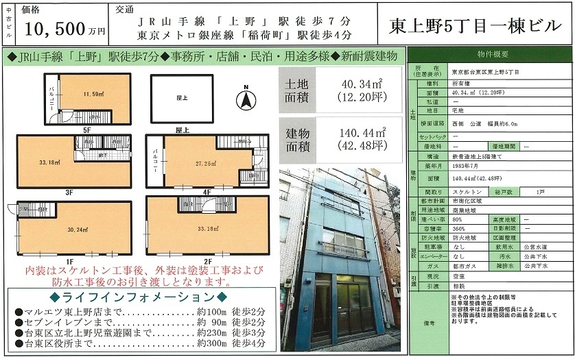 一棟売りビル図面