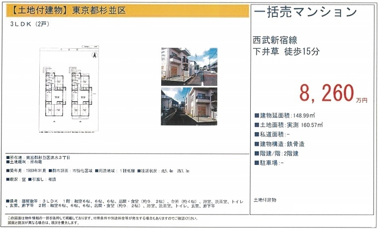 一棟売りマンション図面