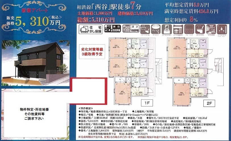 一棟売りアパート図面