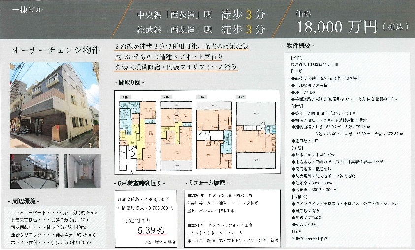 一棟売りビル図面