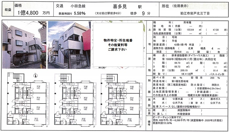 一棟売りマンション図面