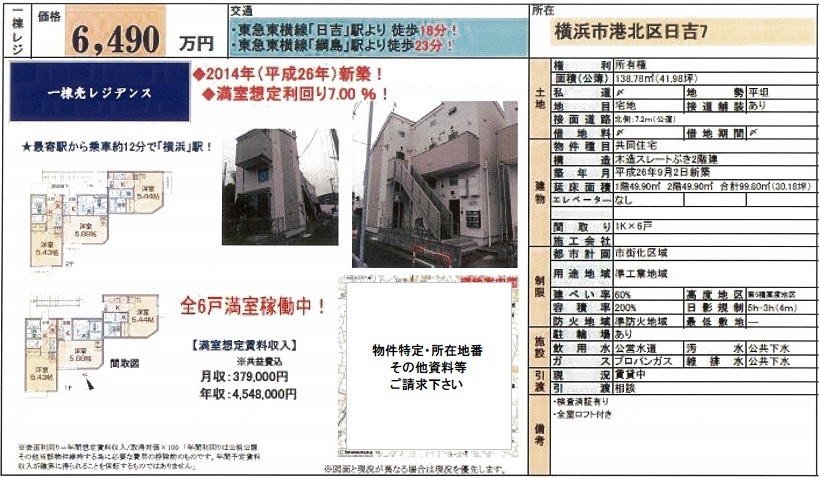 一棟売りアパート図面