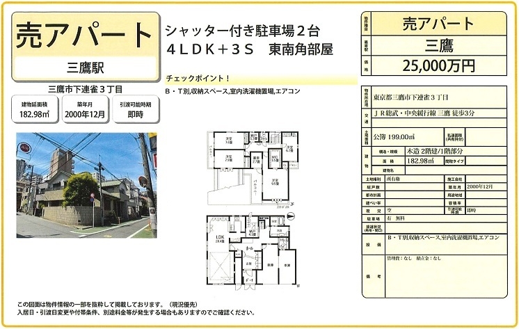 売りアパート図面