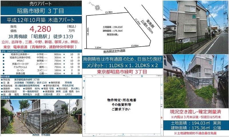一棟売りアパート図面