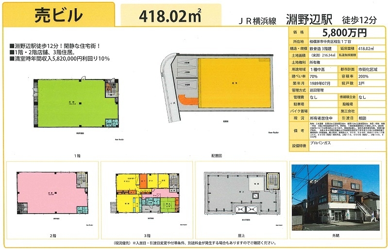 一棟売りビル図面