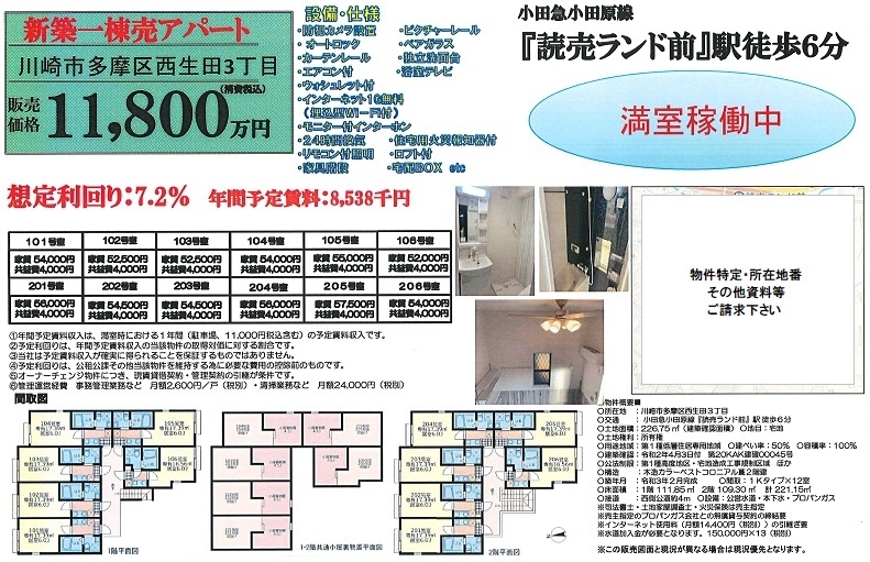 一棟売りアパート図面