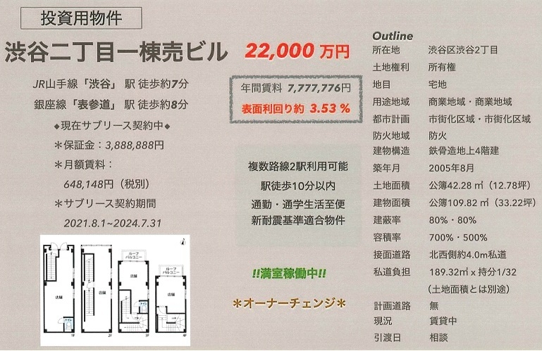 一棟売りビル図面