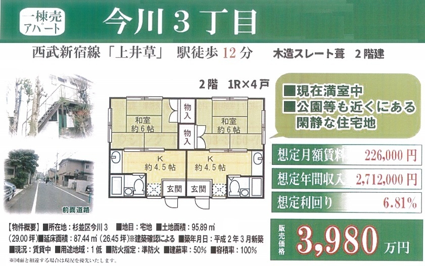 一棟売りアパート図面