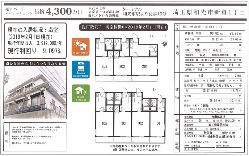 一棟売りアパート図面
