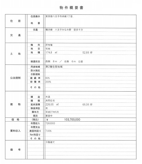 一棟売りアパート図面