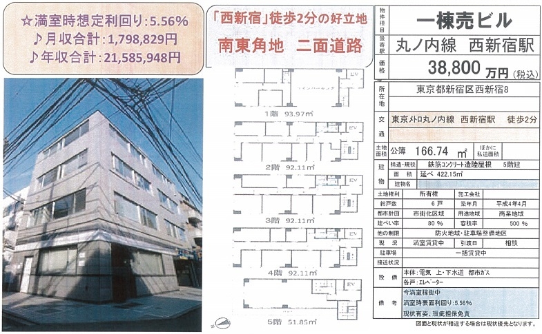一棟売りビル図面