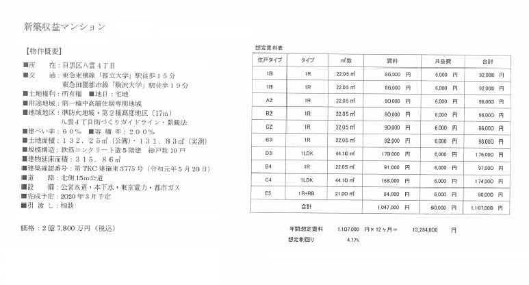 一棟売りマンション図面