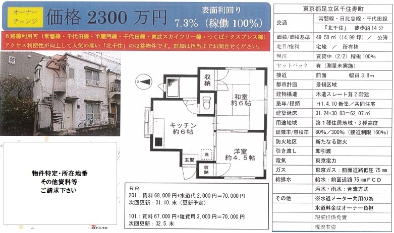 一棟売りアパート図面