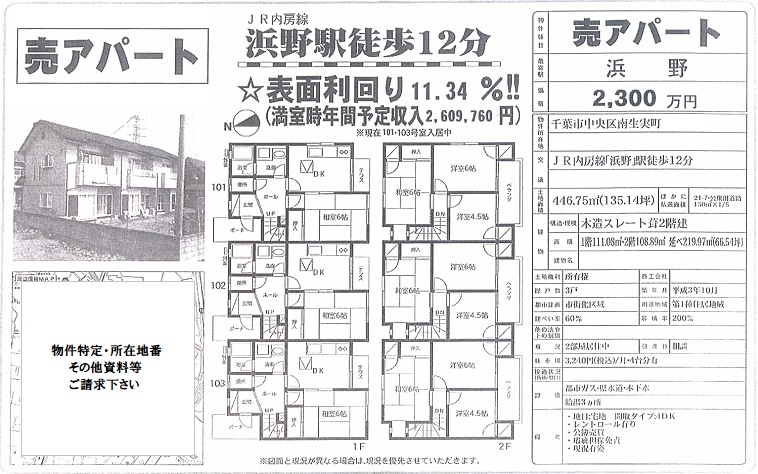 一棟売りアパート図面