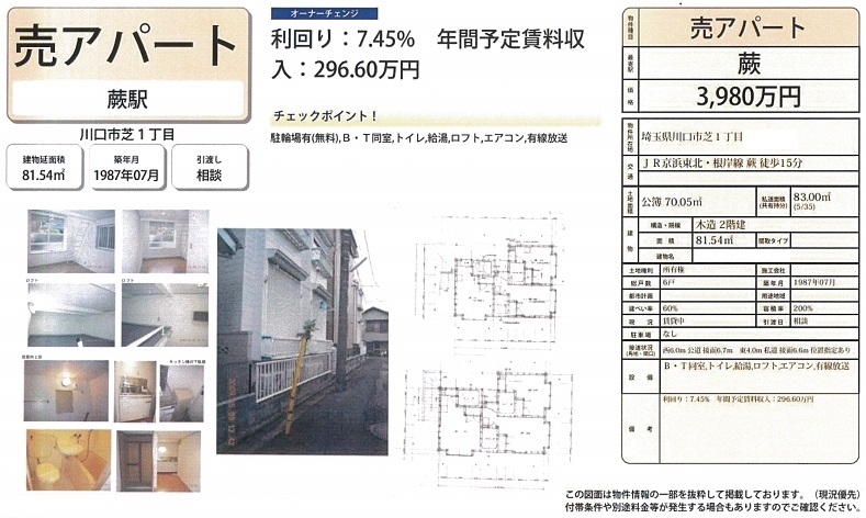 一棟売りアパート図面