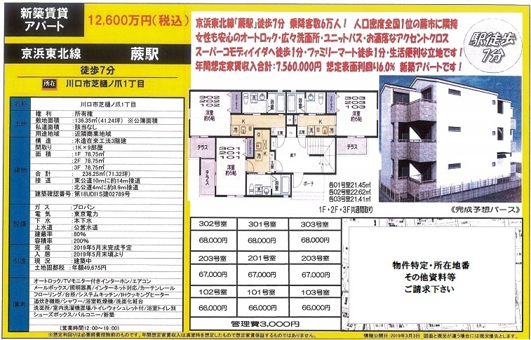 一棟売りアパート図面
