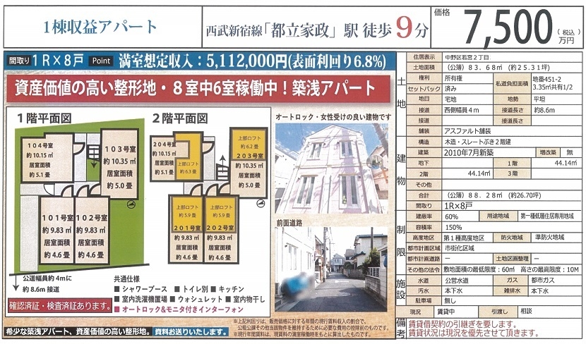 一棟売りアパート図面