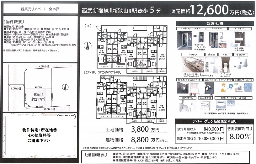一棟売りアパート図面