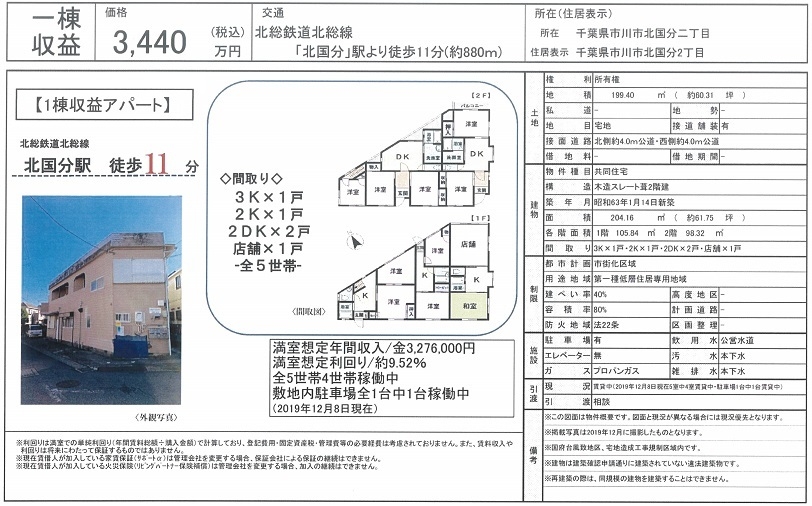 一棟売りアパート図面