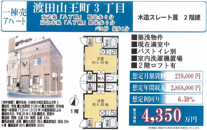 一棟売りアパート図面